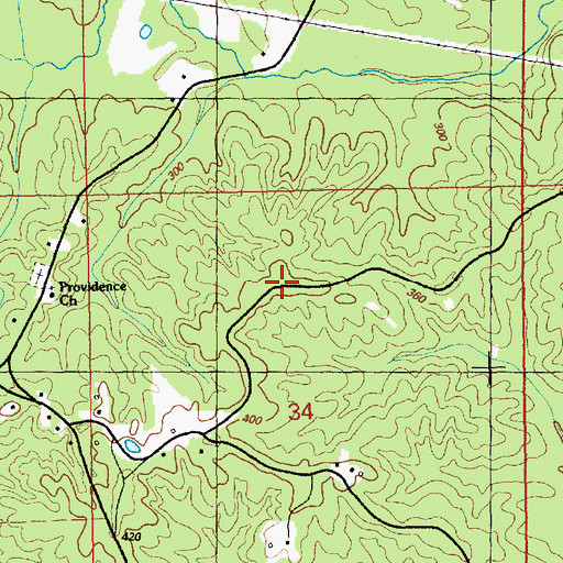 Topographic Map of Suffolk, MS