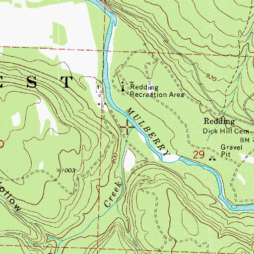 Topographic Map of Barron Creek, AR