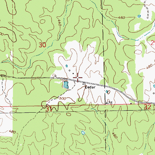 Topographic Map of Case Mill (historical), MS