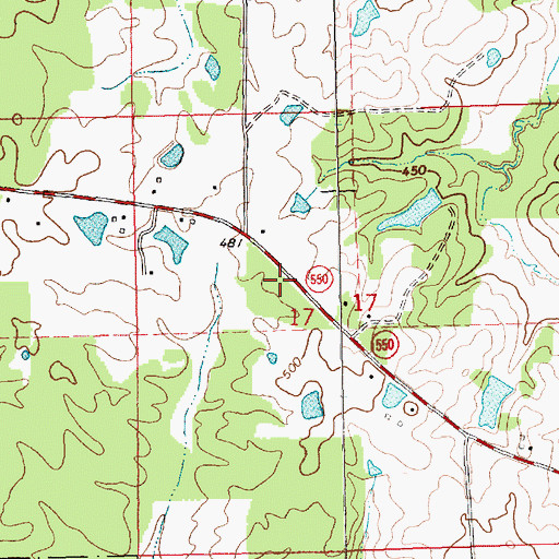 Topographic Map of Grange Hall School (historical), MS