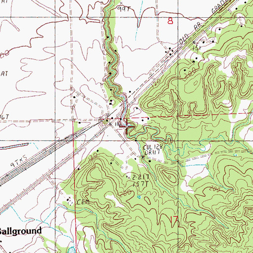 Topographic Map of Oakland Chapel, MS