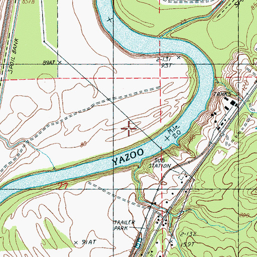 Topographic Map of Paxtons Landing (historical), MS