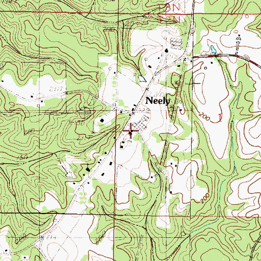 Topographic Map of Neely Baptist Church, MS
