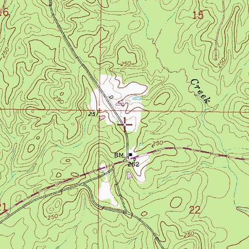 Topographic Map of Red Hill School (historical), MS