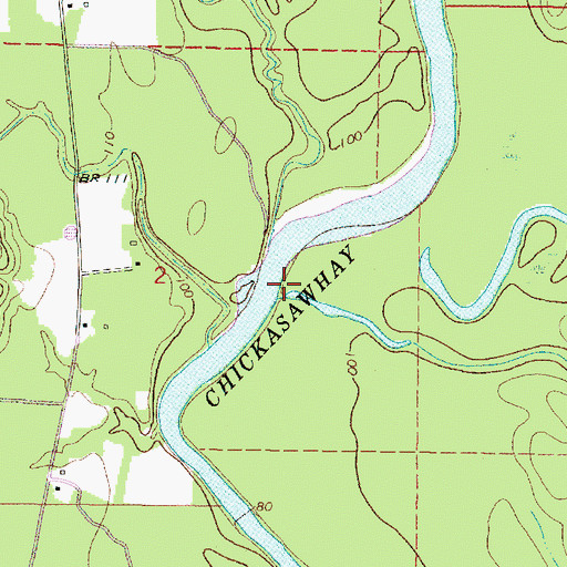 Topographic Map of Robertson Creek, MS