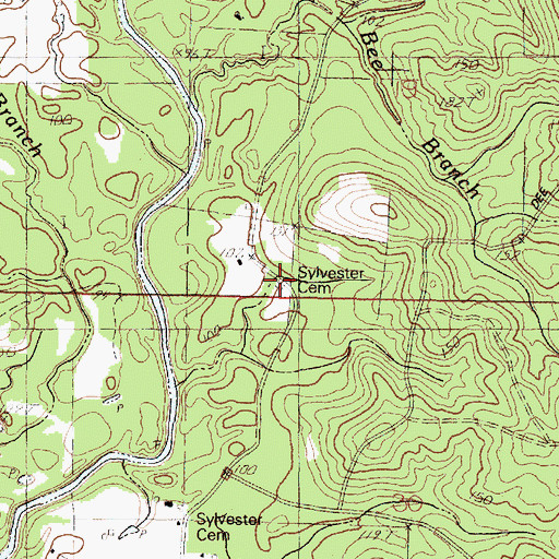 Topographic Map of Sylvester Cemetery, MS