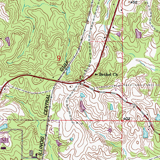 Topographic Map of Hamlet (historical), MS