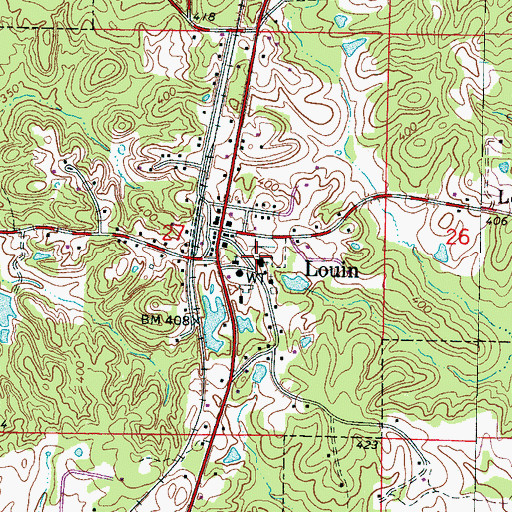 Topographic Map of Louin Baptist Church, MS