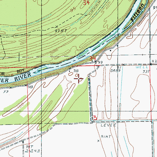 Topographic Map of Fairview Plantation (historical), MS