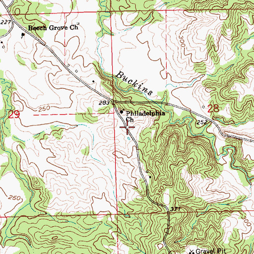 Topographic Map of Beech Grove School (historical), MS