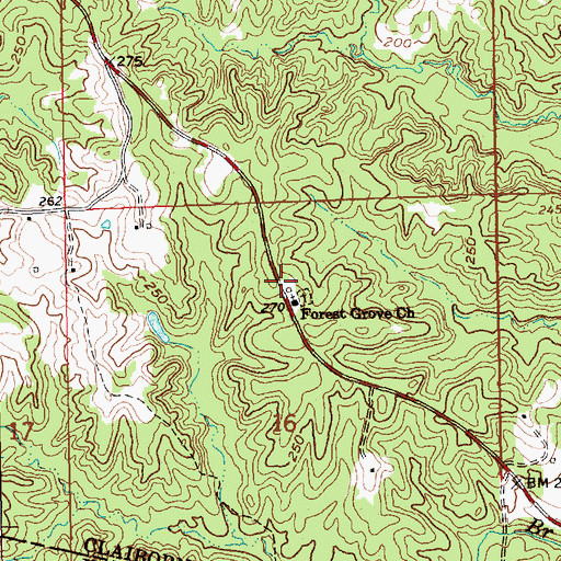 Topographic Map of Forest Grove School (historical), MS