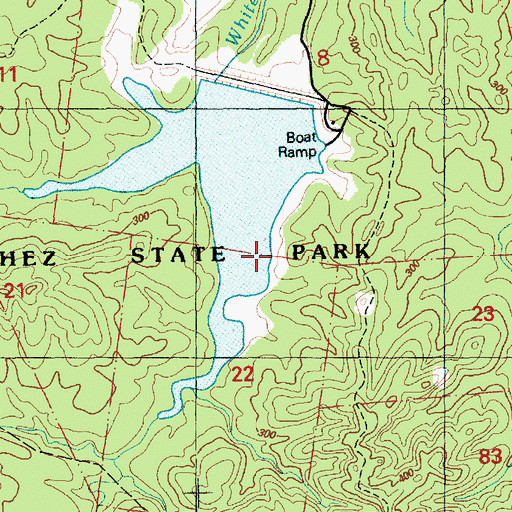 Topographic Map of Natchez State Park, MS