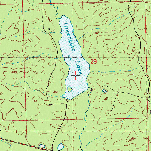 Topographic Map of Greengate Lake, MS