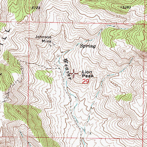 Topographic Map of Lion Peak, AZ
