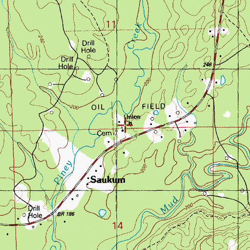 Topographic Map of Union Church, MS