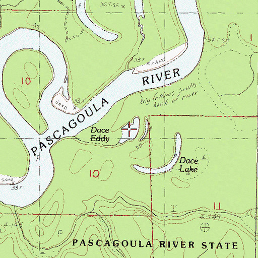 Topographic Map of Dace Eddy, MS