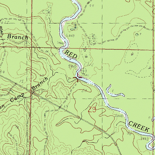 Topographic Map of Indian Camp Branch, MS