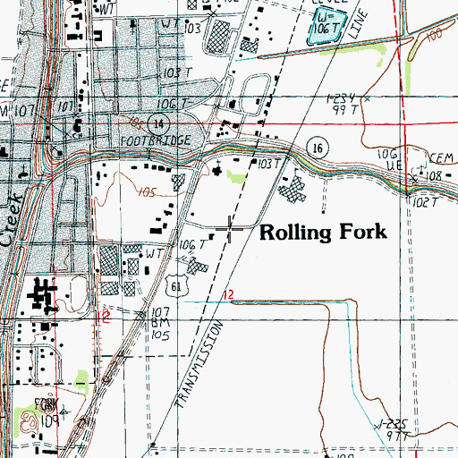 Topographic Map of Emmanuel Assembly of God Church, MS