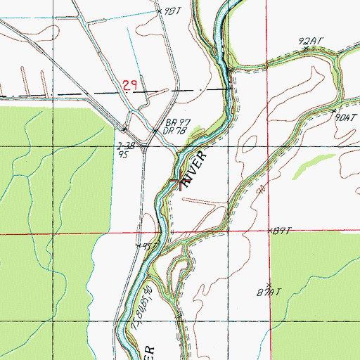 Topographic Map of Rolling Fork Landing, MS