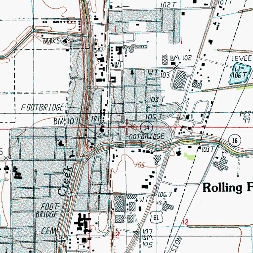 Topographic Map of Rolling Fork Presbyterian Church, MS