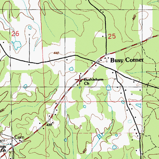 Topographic Map of Bethlehem Church, MS