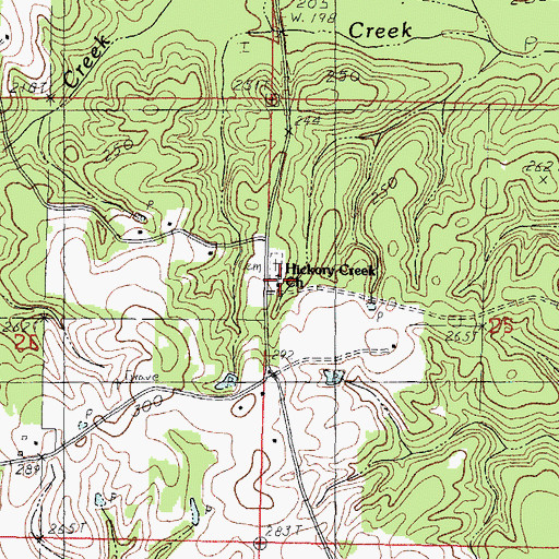 Topographic Map of Hickory Creek Church, MS