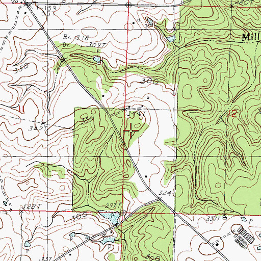 Topographic Map of Sand Ridge School (historical), MS