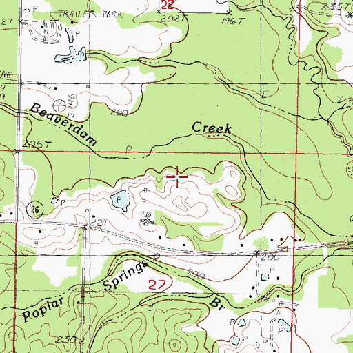 Topographic Map of Wolf River Game Management Area, MS