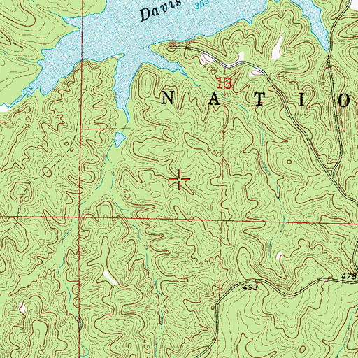 Topographic Map of Chickasaw Game Management Area, MS