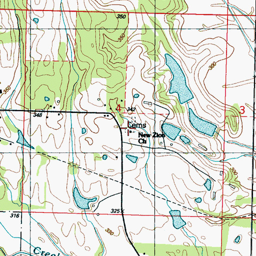 Topographic Map of New Zion Church, MS