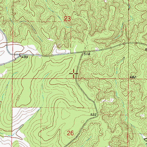 Topographic Map of Ridgeway School (historical), MS