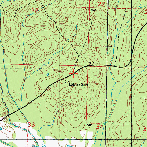 Topographic Map of Sycamore (historical), MS