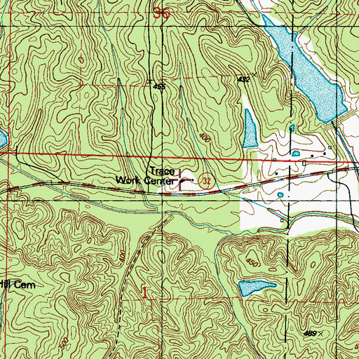 Topographic Map of Trace Work Center, MS