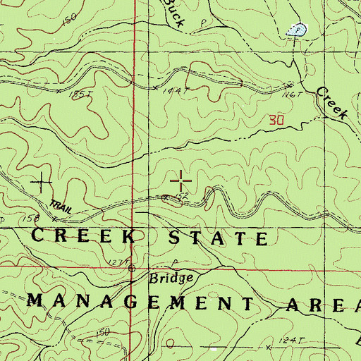 Topographic Map of Big Foot Trail, MS