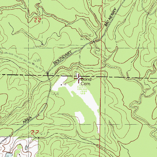 Topographic Map of Bond Cemetery, MS