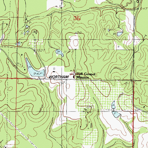 Topographic Map of Full Gospel Mission Church, MS