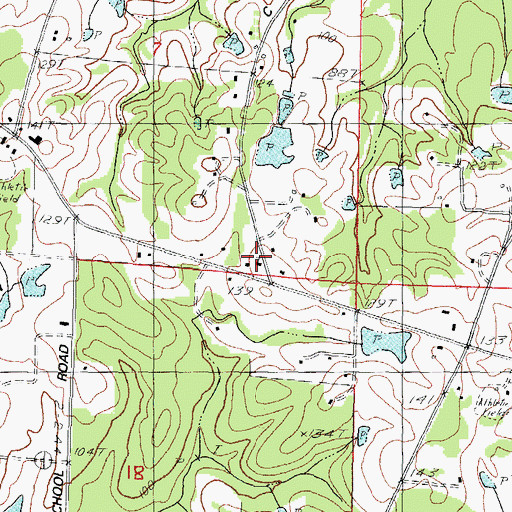 Topographic Map of Lizana Baptist Church, MS