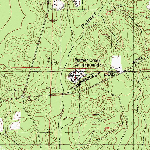 Topographic Map of Palmer Creek Campground, MS