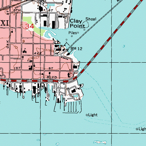 Topographic Map of Point Cadet Plaza Shopping Center, MS
