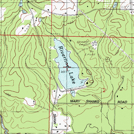 Topographic Map of Riverline Lake, MS
