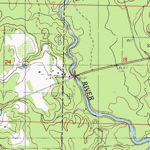 Topographic Map of Sellers Bridge, MS