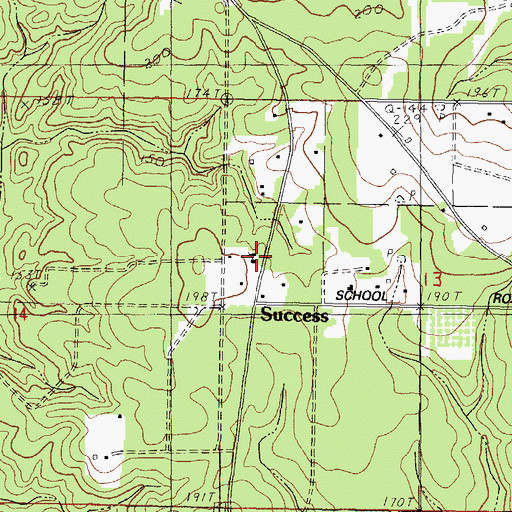 Topographic Map of Success Baptist Church, MS