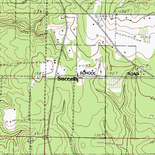 Topographic Map of Success School (historical), MS