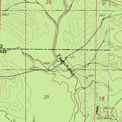 Topographic Map of Tuxachanie Trail, MS