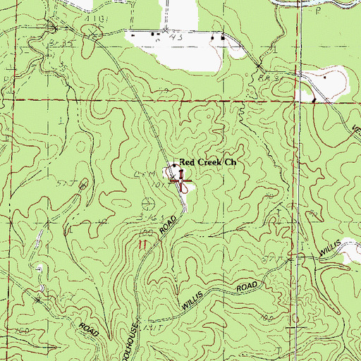 Topographic Map of Daisy Vestry School (historical), MS