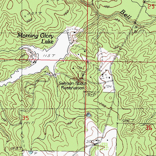 Topographic Map of Salmen Scout Reservation, MS