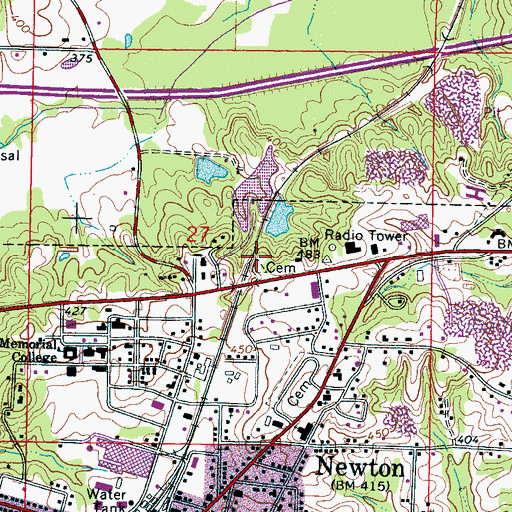 Topographic Map of Doolittle Confederate Cemetery, MS