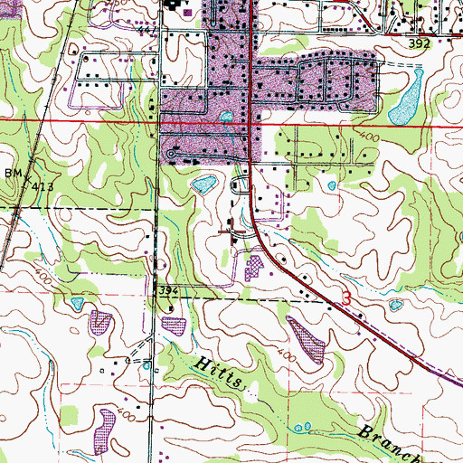Topographic Map of Meadowview Hospital, MS