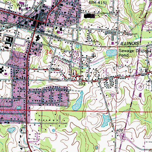 Topographic Map of Morning Star Baptist Church, MS