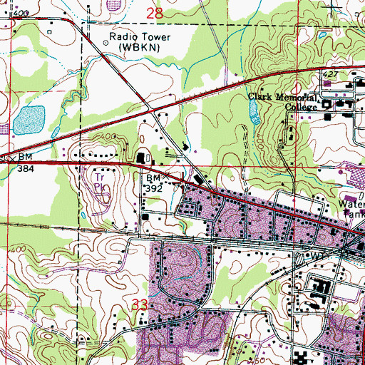 Topographic Map of Newton Christian Church, MS